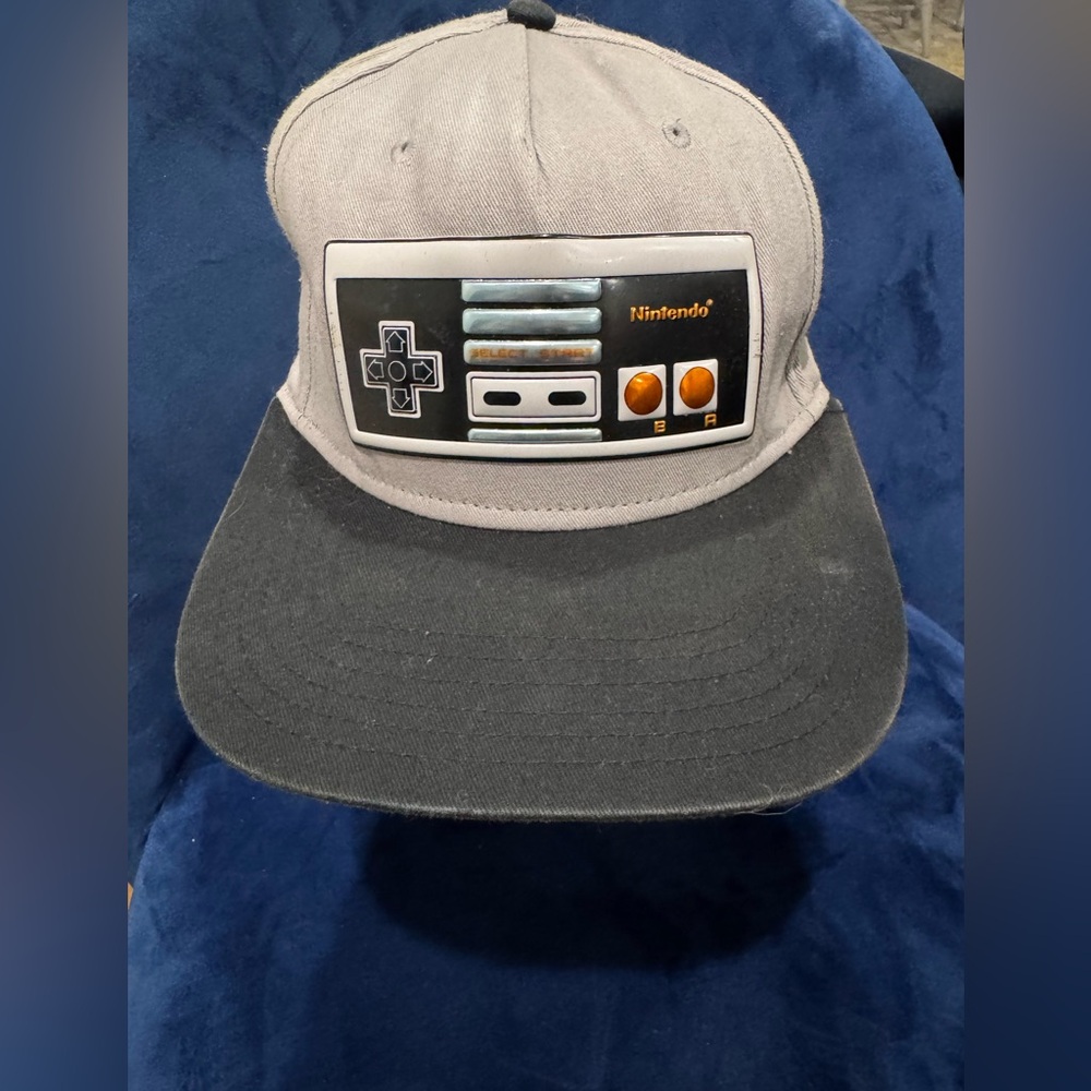 Nintendo Gray and Black Controller Cap